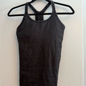 Lululemon Athletica Black Ribbed Fitted Tank Top